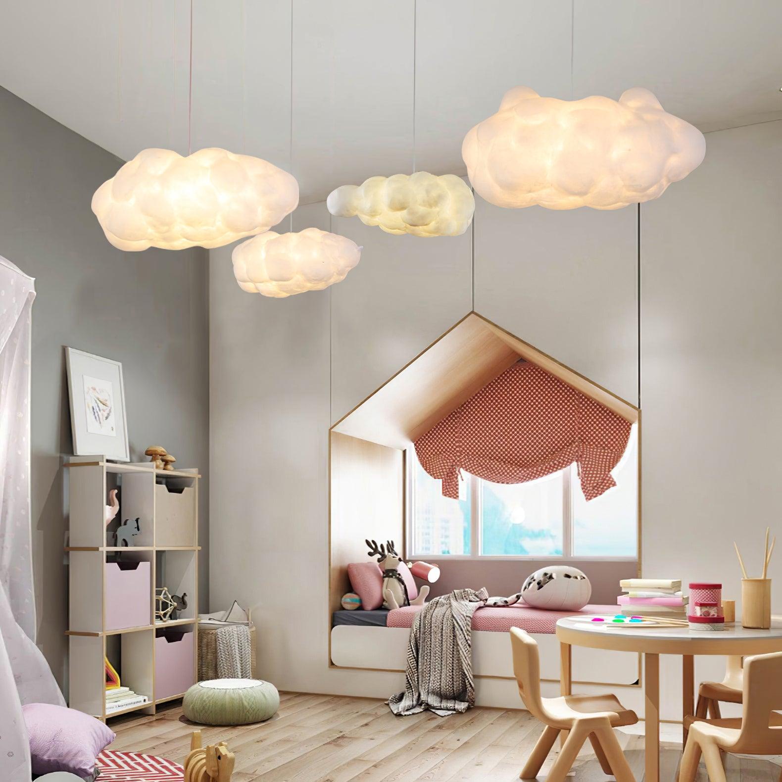Modern White Cloud Pendant Light Fixture for Living Room & Bedroom