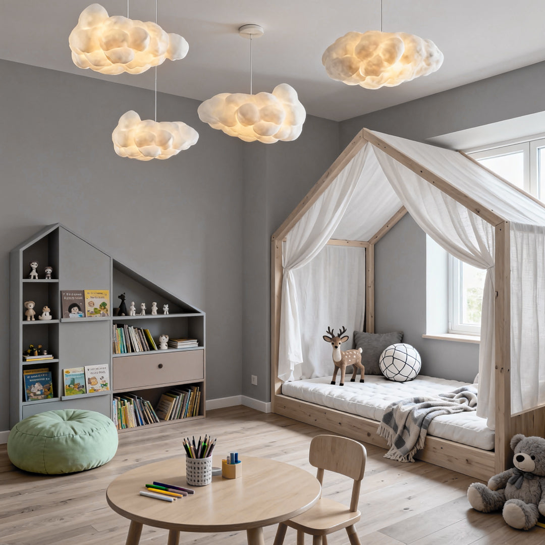 Modern White Cloud Pendant Light Fixture for Dining & Living Rooms