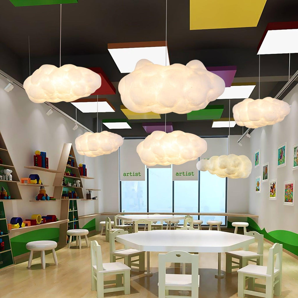Modern White Cloud Pendant Light Fixture for Dining & Living Rooms