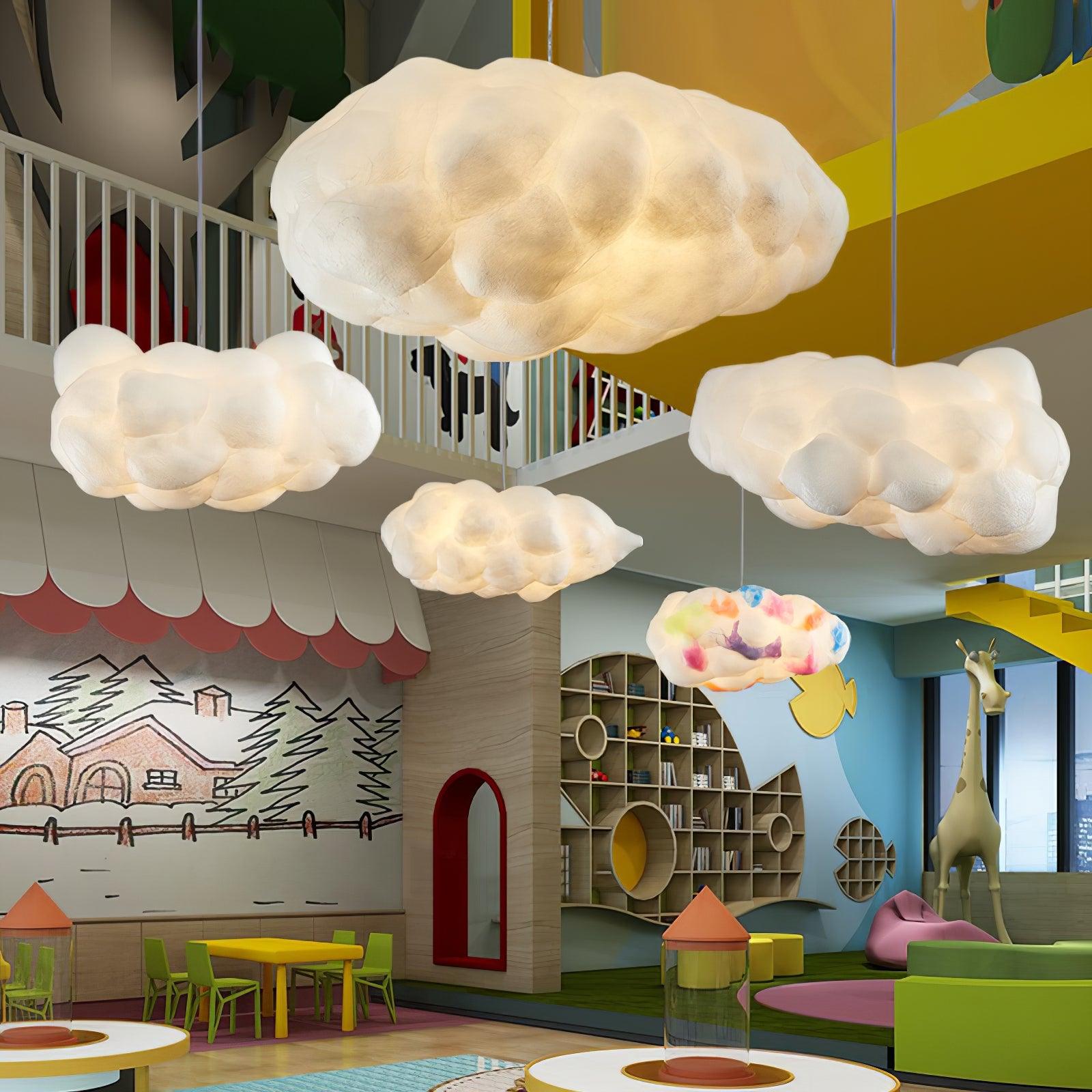 Modern White Cloud Pendant Light Fixture for Bedroom or Living Room
