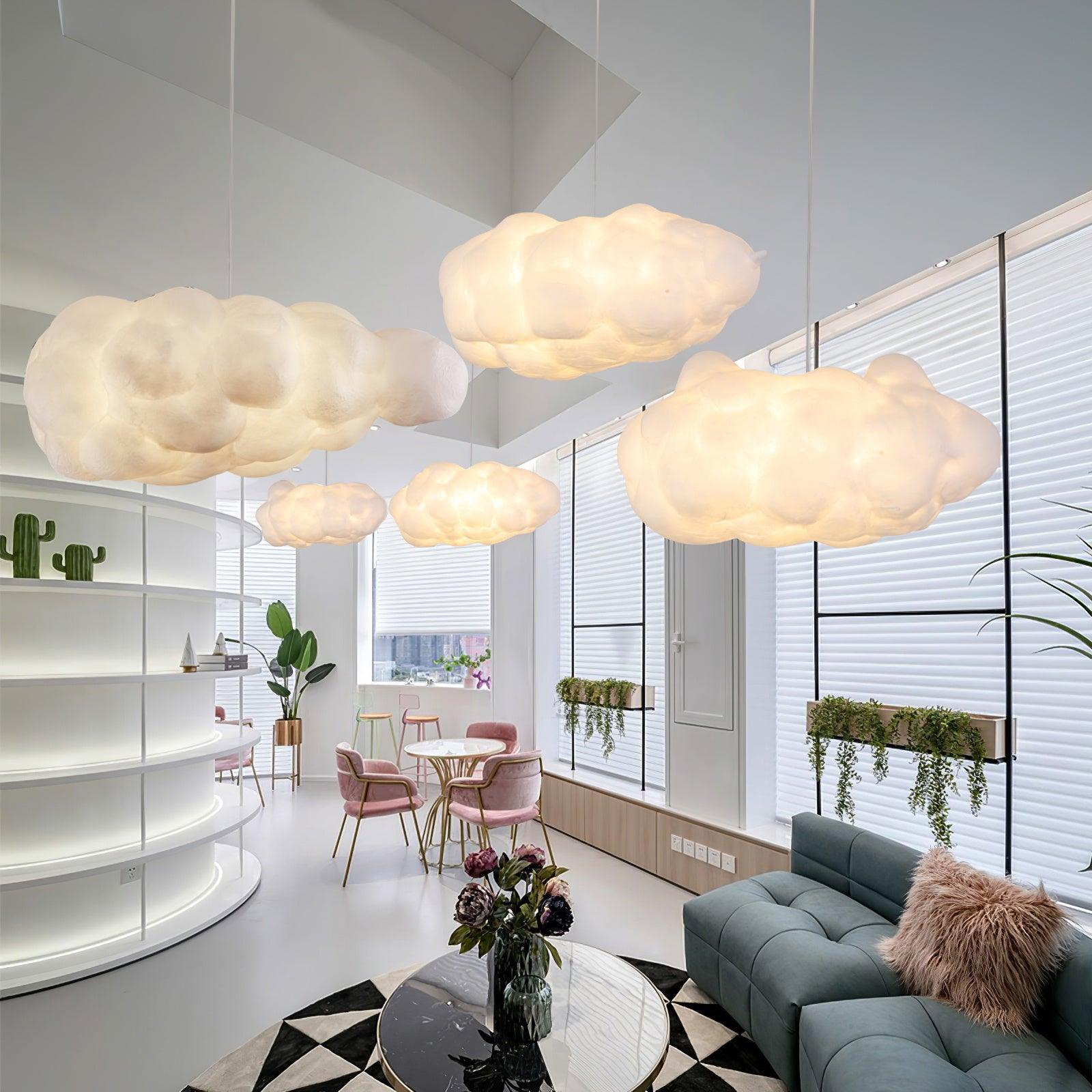 Modern White Cloud Pendant Light Fixture for Dining & Living Rooms