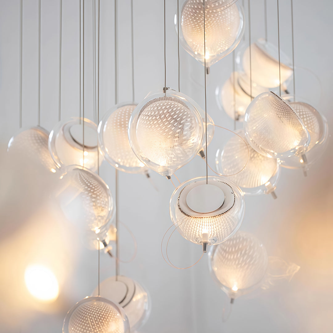 Elegant Nordic Glass Jellyfish Pendant Light for Dining Room Decor