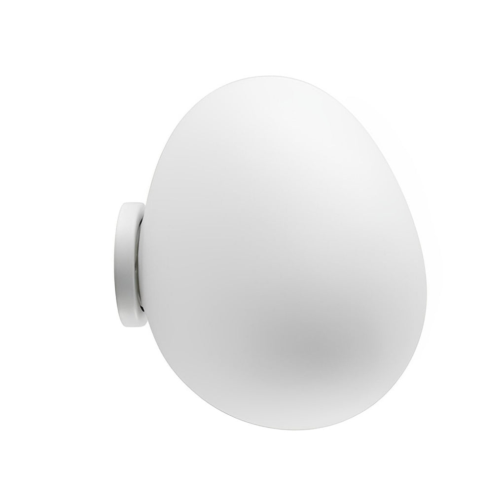White Glass LED Wall Light Fixture in Minimalist Nordic Style for Interiors