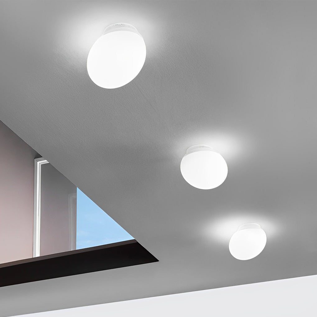White Glass LED Wall Light Fixture in Minimalist Nordic Style for Interiors