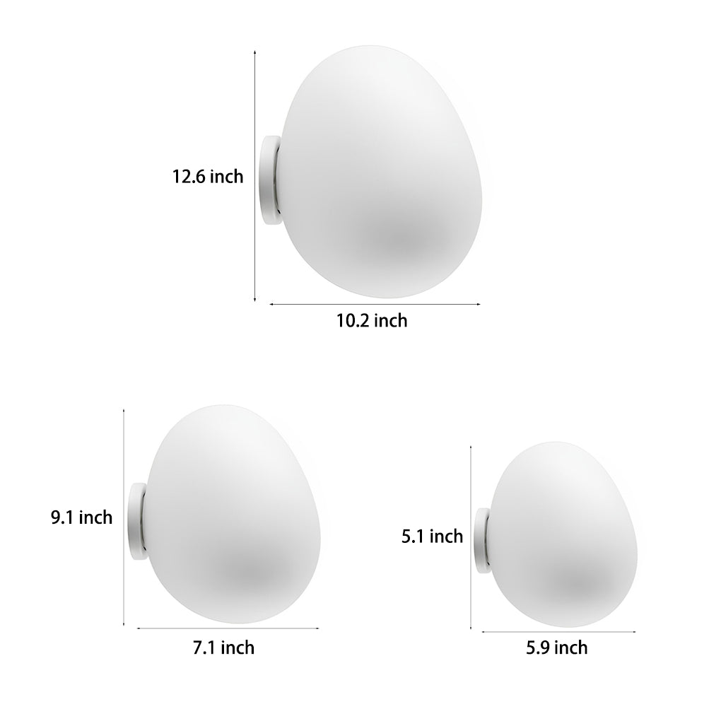 White Glass LED Wall Light Fixture in Minimalist Nordic Style for Interiors