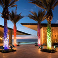 Adjustable RGB LED Ground Spike Solar Tree Spotlight for Outdoor Use