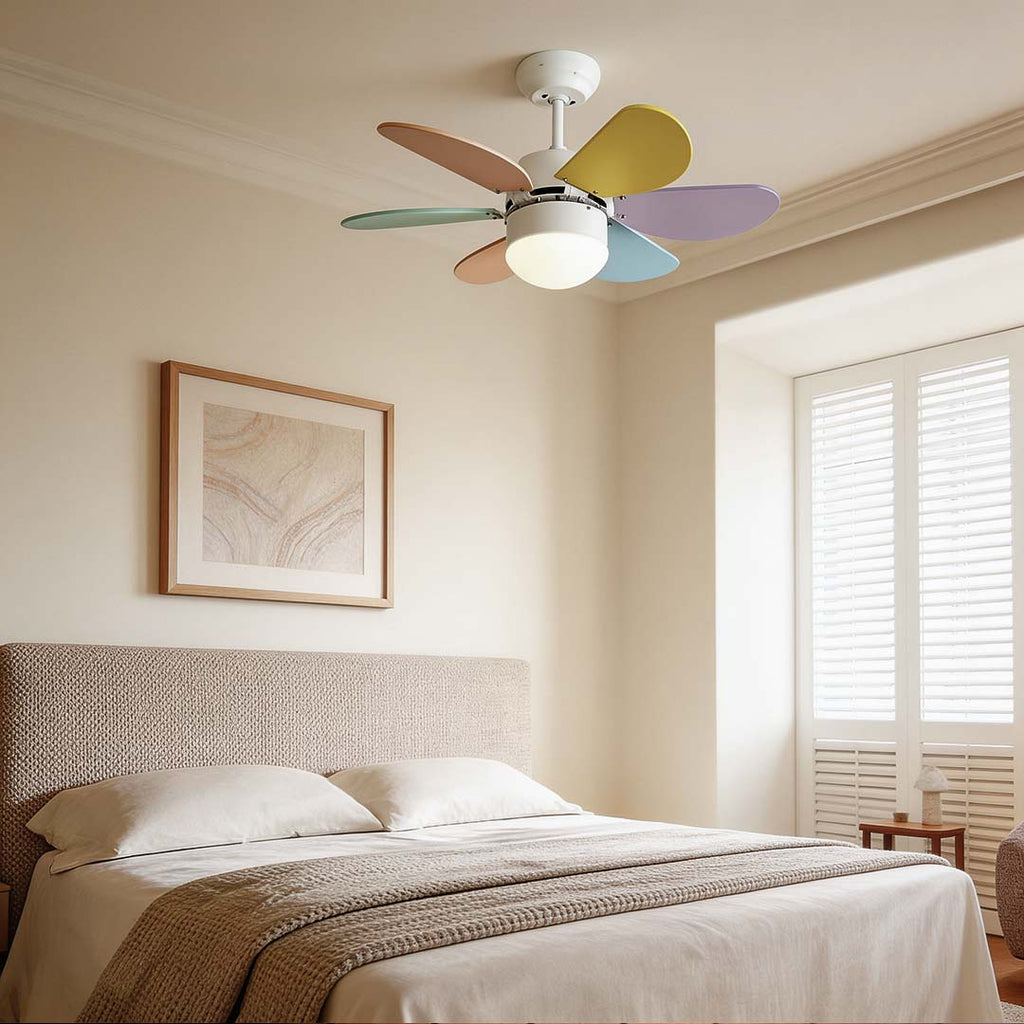 Vibrant LED Ceiling Fan for Kids' Room - Mini Colorful Design