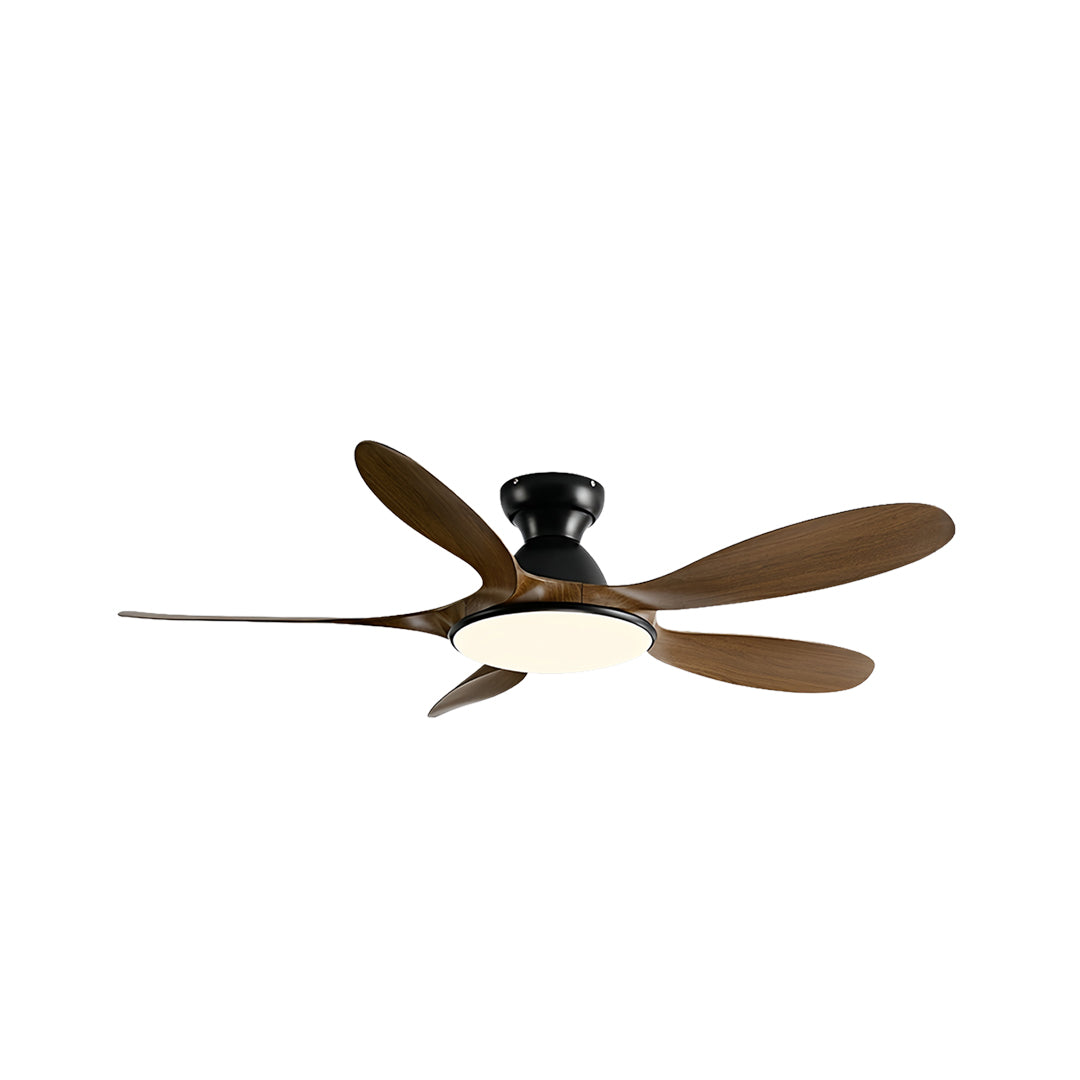 Contemporary White 5-Blade Ceiling Fan with LED Light for Home Office