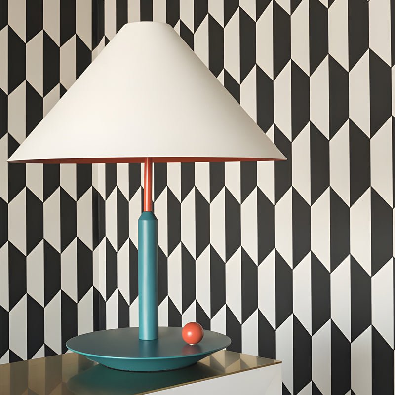 Vibrant Multicolored Metal Triangle Table Lamp for Modern Home Décor