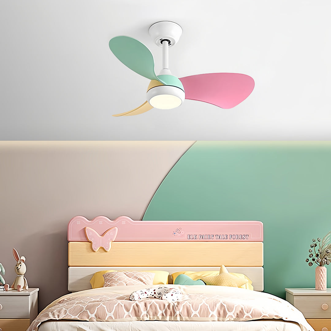 Vintage Black Metal Ceiling Fan with Light, Ideal for Living Room