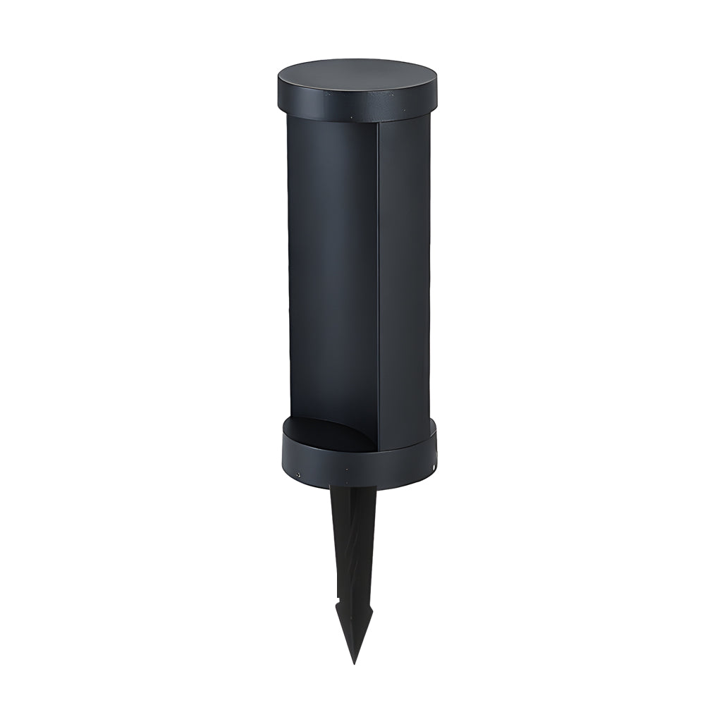 Modern Black Cylindrical LED Bollard Lights for Outdoor Pathways and Gardens