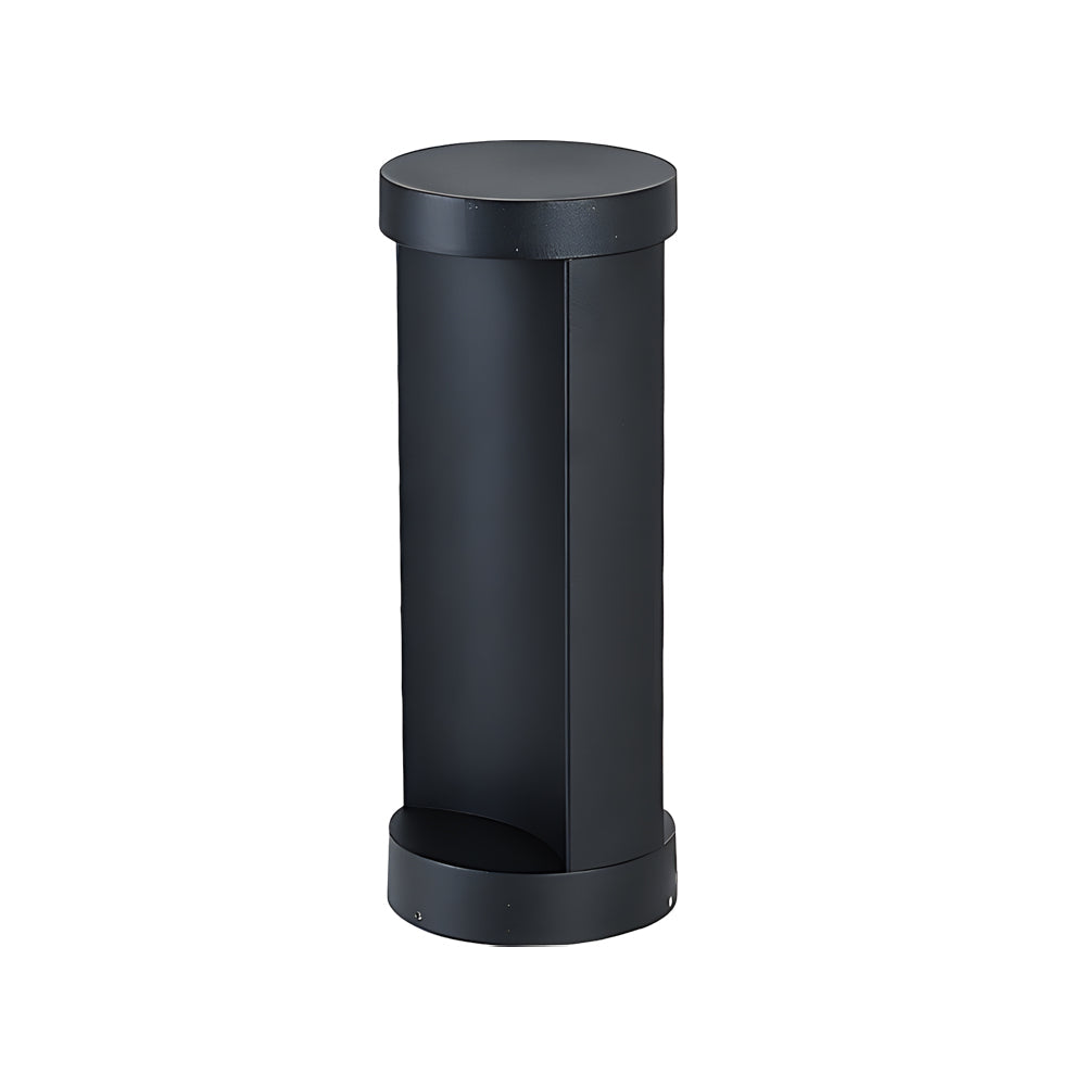 Modern Black Cylindrical LED Bollard Lights for Outdoor Pathways and Gardens