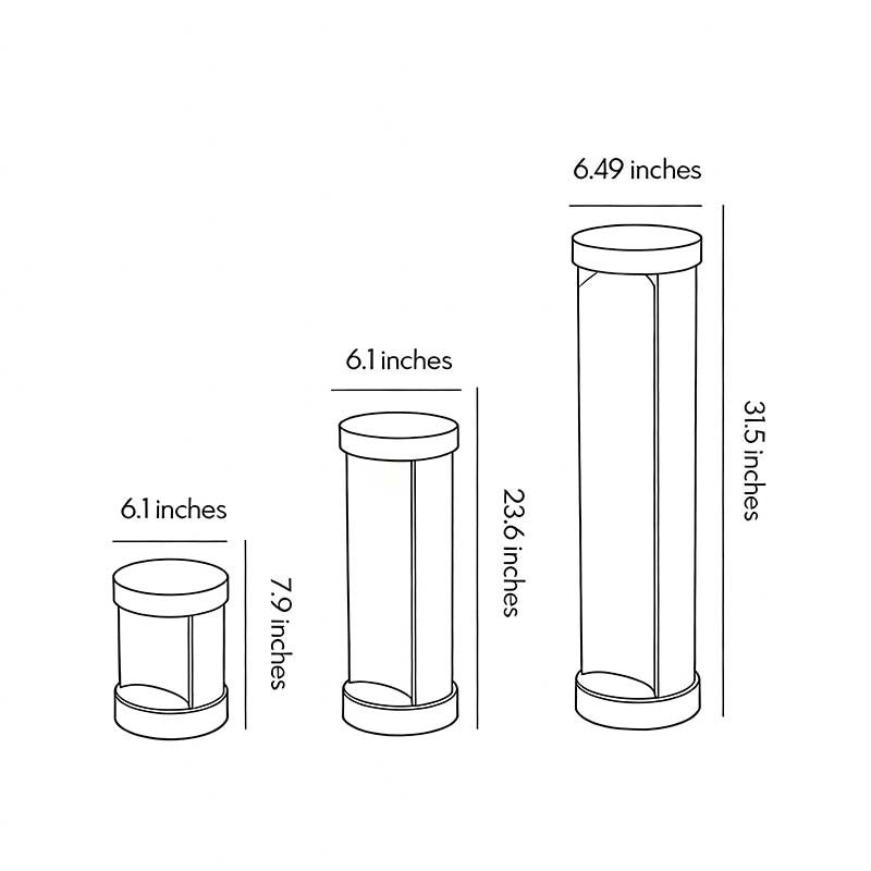Modern Black Cylindrical LED Bollard Lights for Outdoor Pathways and Gardens