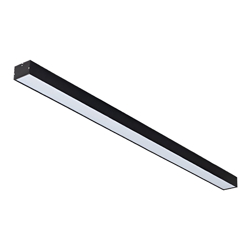 Sleek Black Rectangular LED Linear Pendant Light for Kitchen & Dining Room