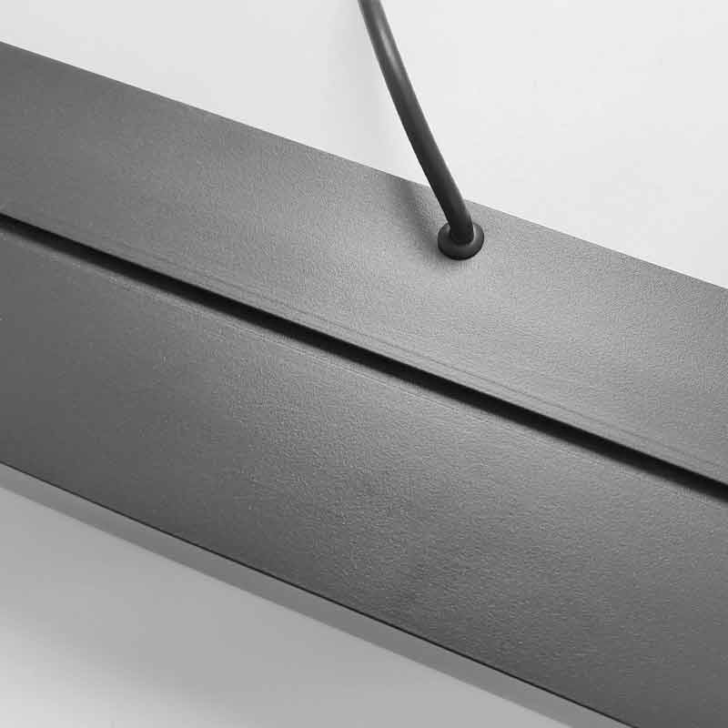 Sleek Black Rectangular LED Linear Pendant Light for Kitchen & Dining Room