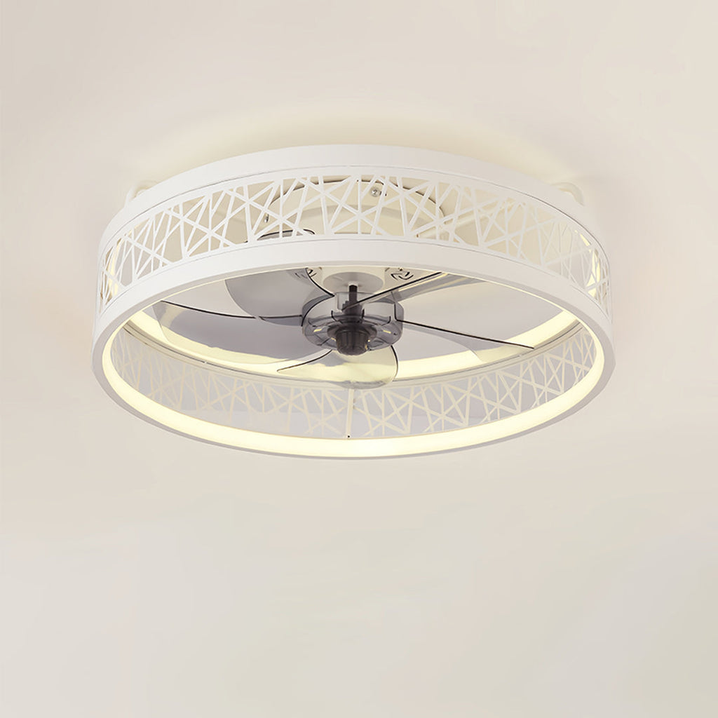 Ultra Thin Nordic Round Ceiling Fan with Light for Modern Living Rooms