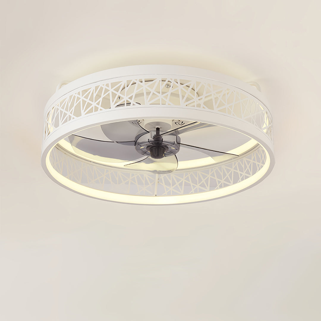 Ultra Thin Nordic Round Ceiling Fan with Light for Modern Living Rooms