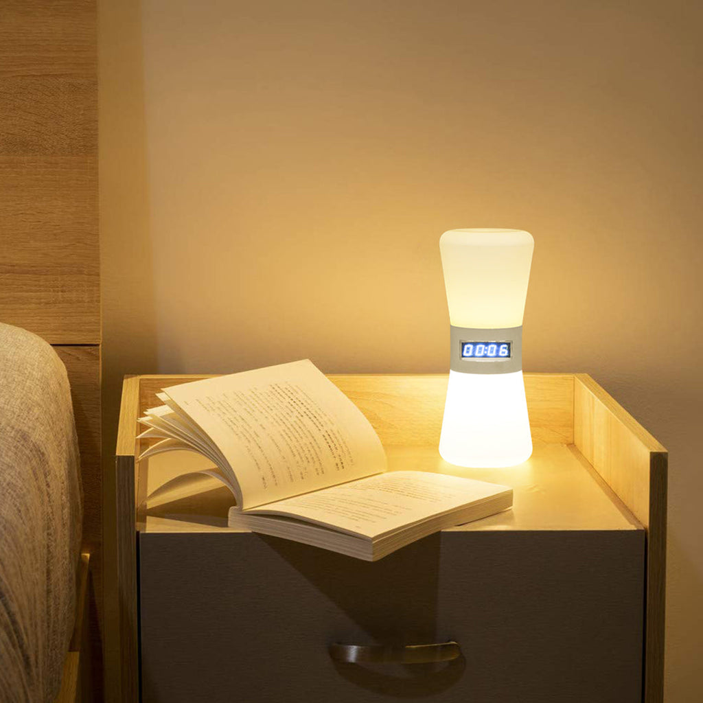 Modern White Hourglass Table Lamp with Gravity Sensor for Home Decor