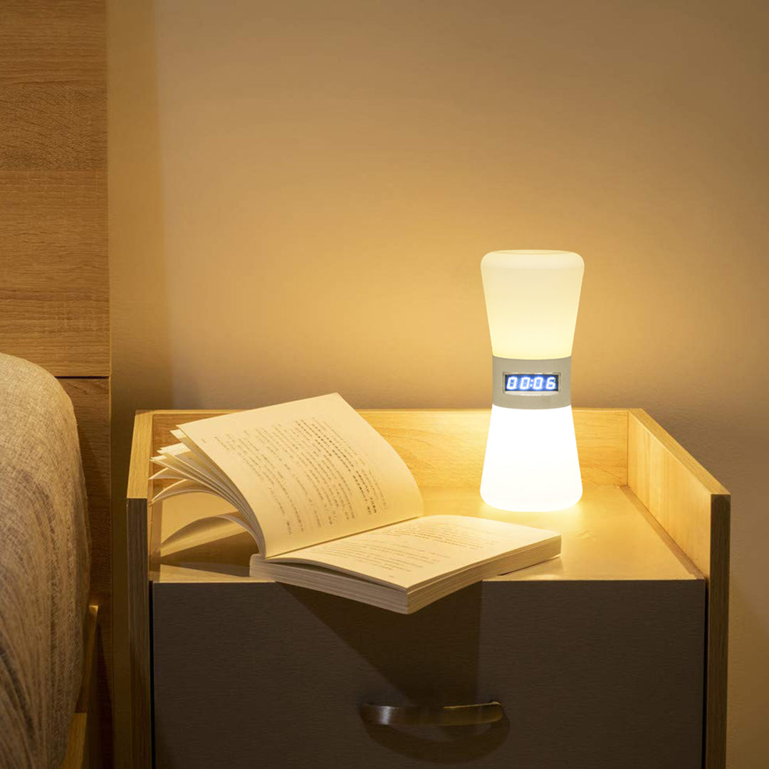 Modern White Hourglass Table Lamp with Gravity Sensor for Home Decor
