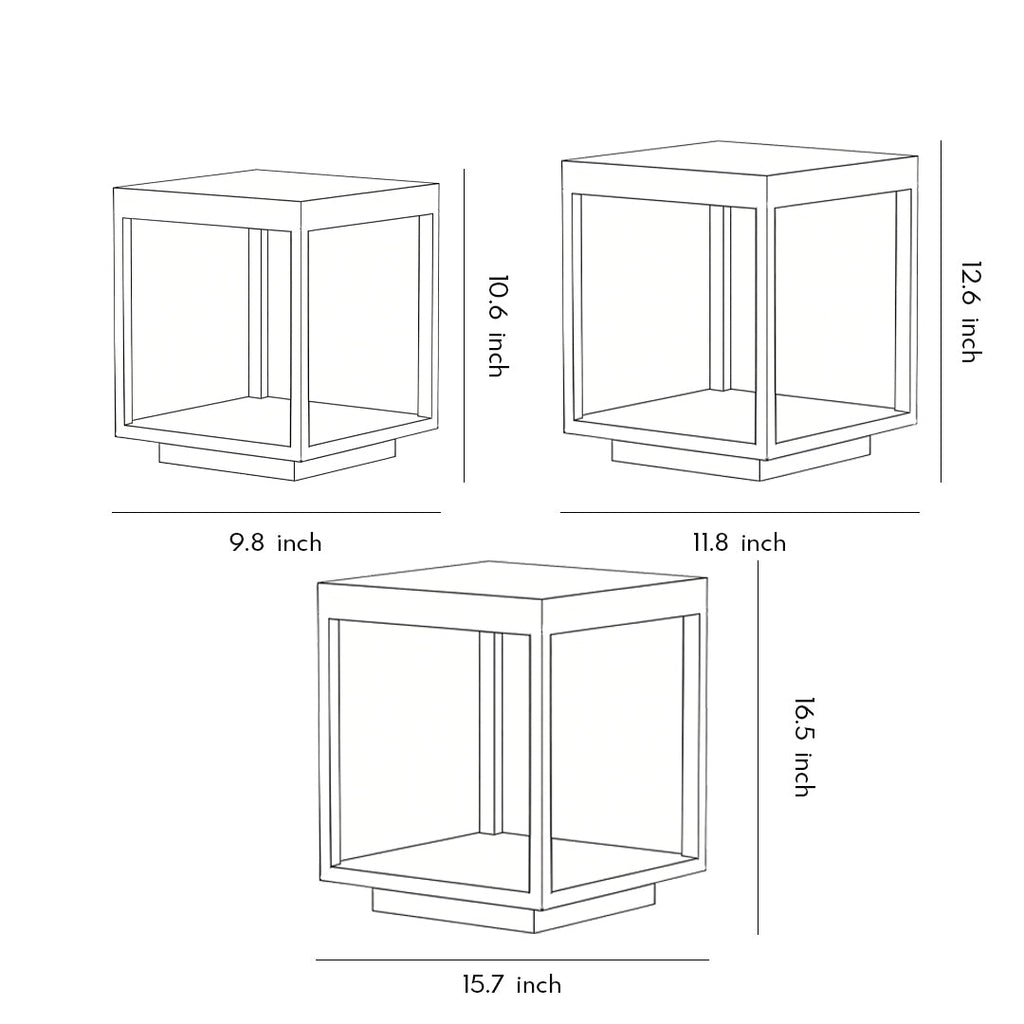 Modern Open-Frame Square Concrete LED Pillar Light for Outdoor Spaces