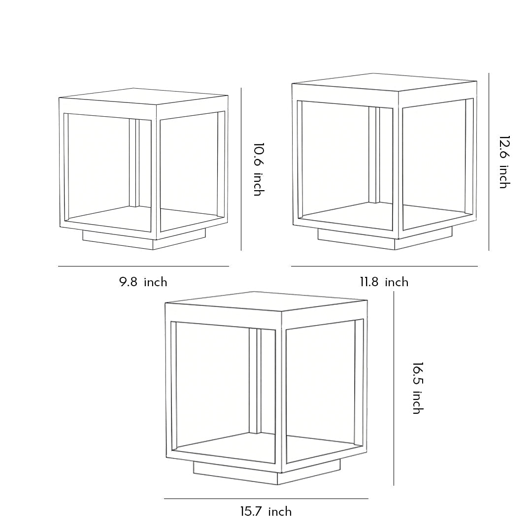 Modern Open-Frame Square Concrete LED Pillar Light for Outdoor Spaces