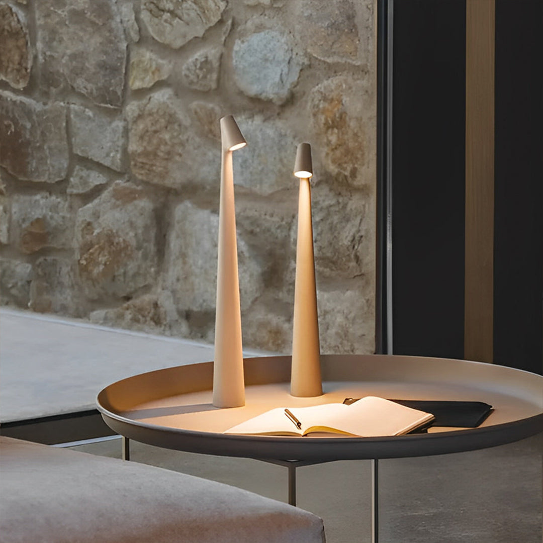 Modern Dimmable Cone-Shaped Metal LED Table Lamp for Home Decor
