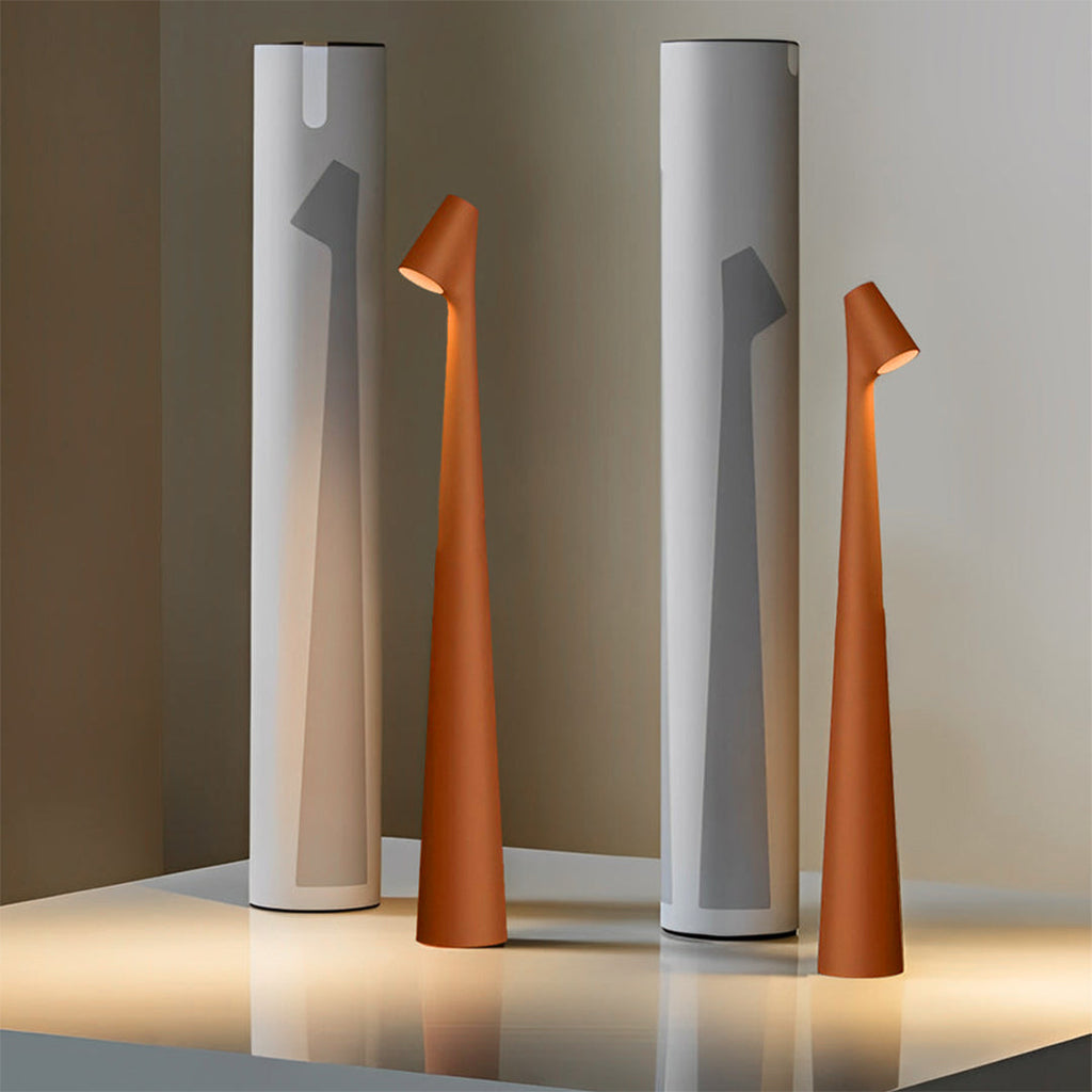 Modern Dimmable Cone-Shaped Metal LED Table Lamp for Home Decor