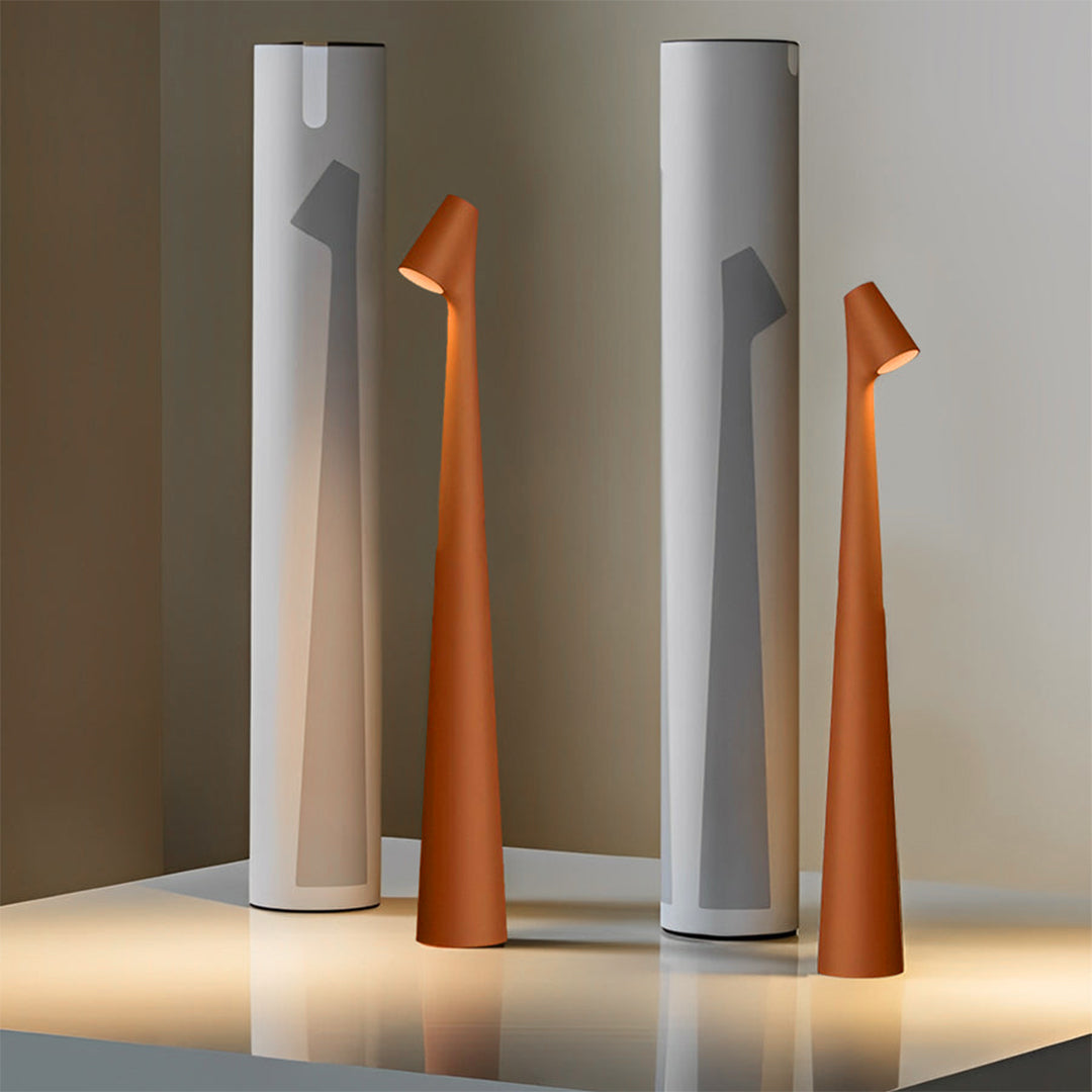 Modern Dimmable Cone-Shaped Metal LED Table Lamp for Home Decor