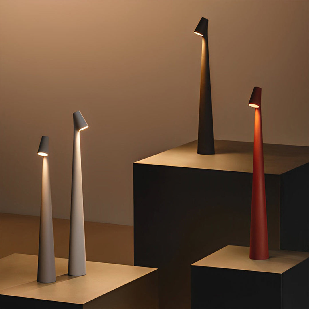 Modern Dimmable Cone-Shaped Metal LED Table Lamp for Home Decor