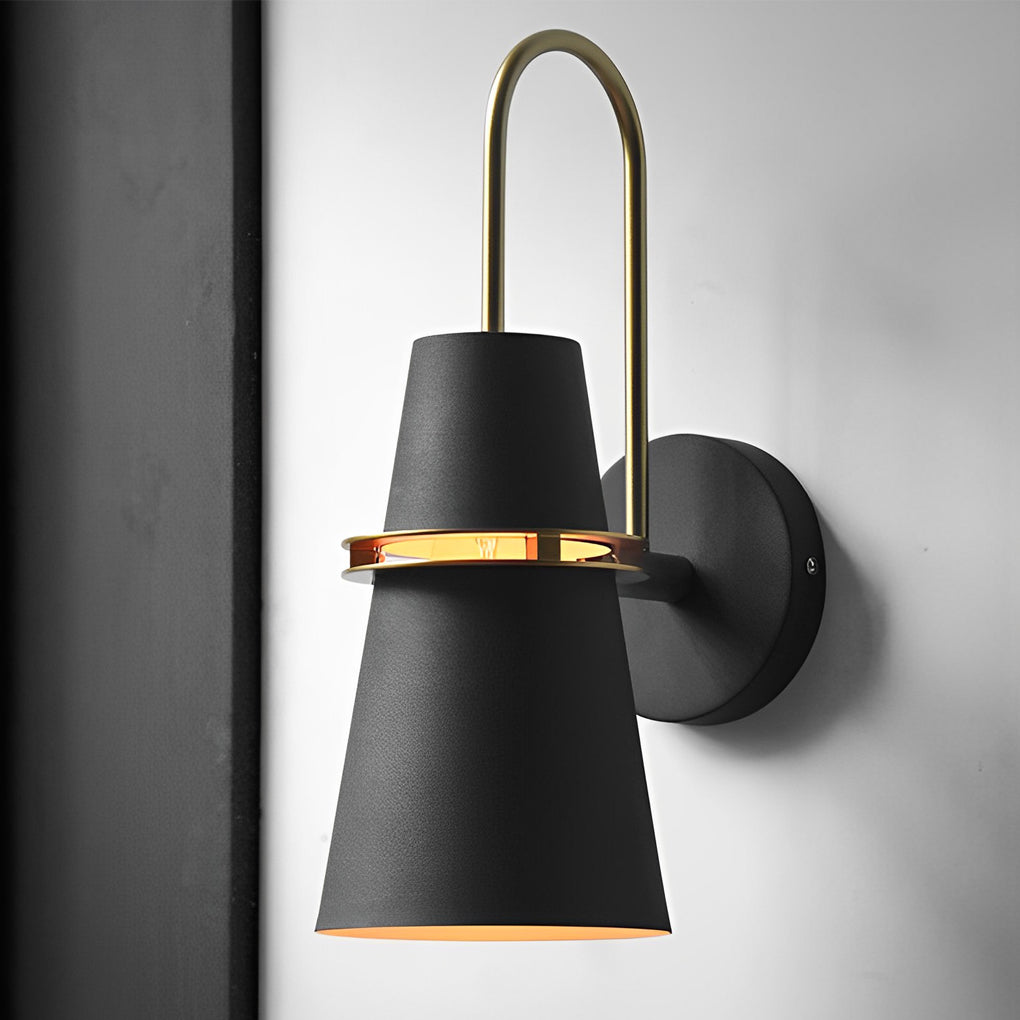 Modern White Iron Cone Wall Lamp for Living Room and Bedroom Decor