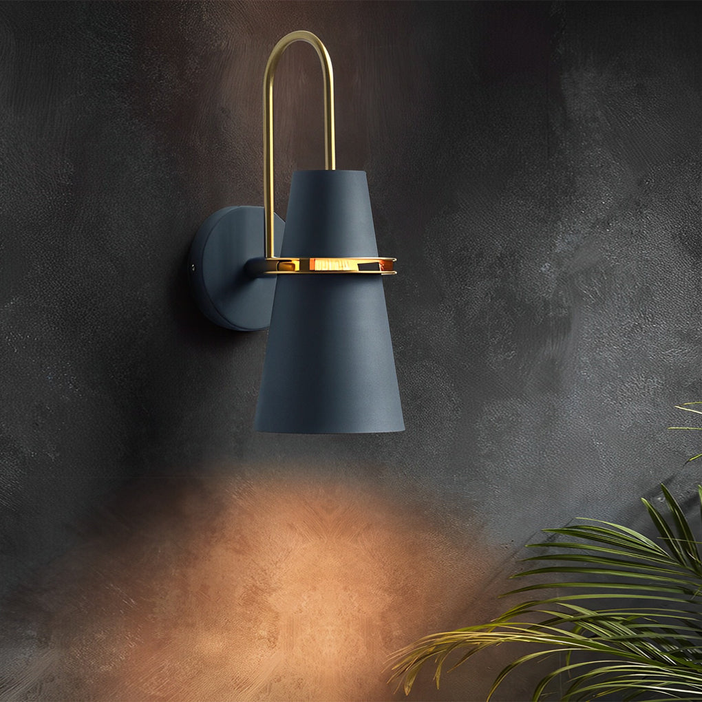 Modern White Iron Cone Wall Lamp for Living Room and Bedroom Decor