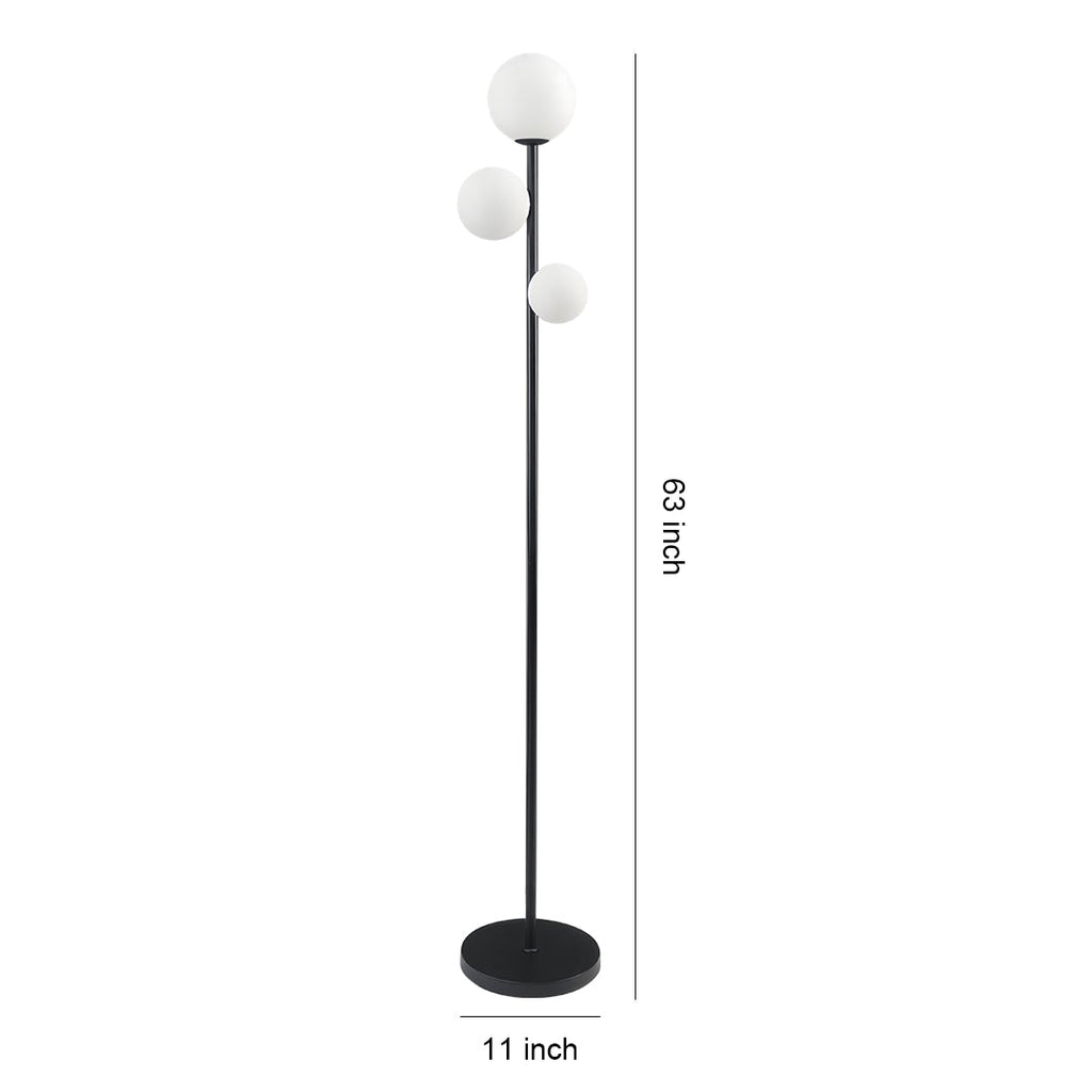 Modern Gold and Black Globe Floor Lamp for Living Room or Office Decor