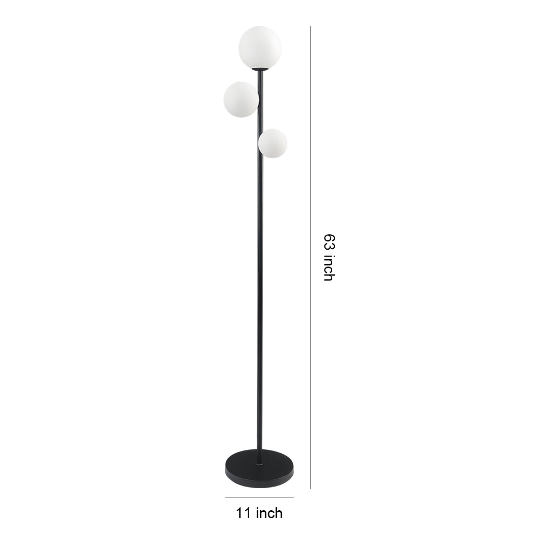 Modern Gold and Black Globe Floor Lamp for Living Room or Office Decor