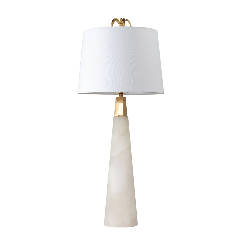 Elegant White Marble Tapered Table Lamp for Nordic Style Living Room