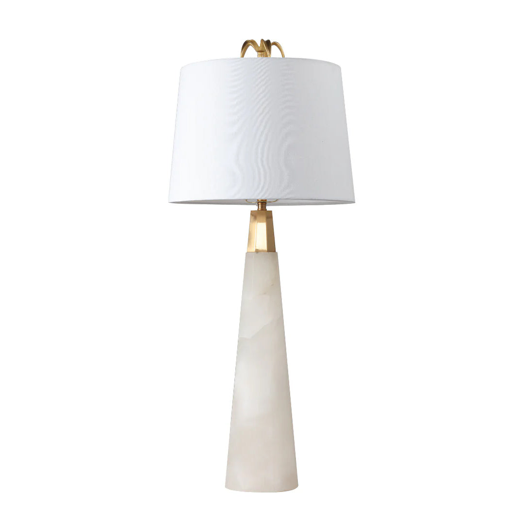 Elegant White Marble Tapered Table Lamp for Nordic Style Living Room