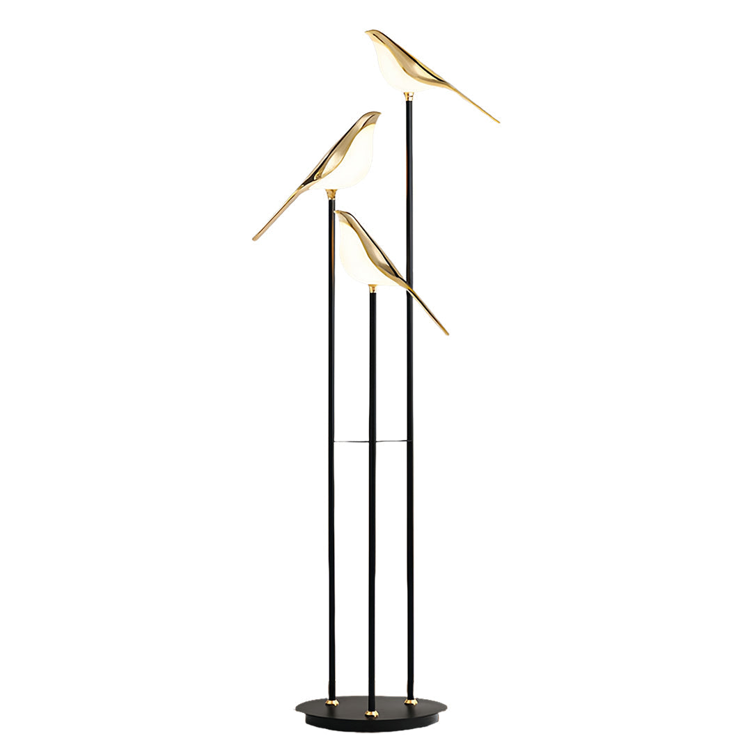 Modern 3-Head Bird Floor Lamp in Artistic Design for Living Room Decor