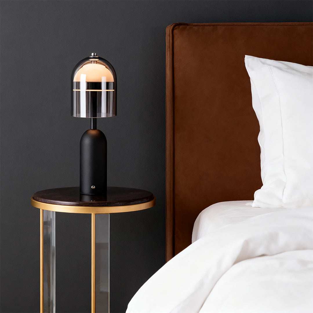 Italian Minimalist Clear Glass Table Lamp for Elegant Living Room Decor