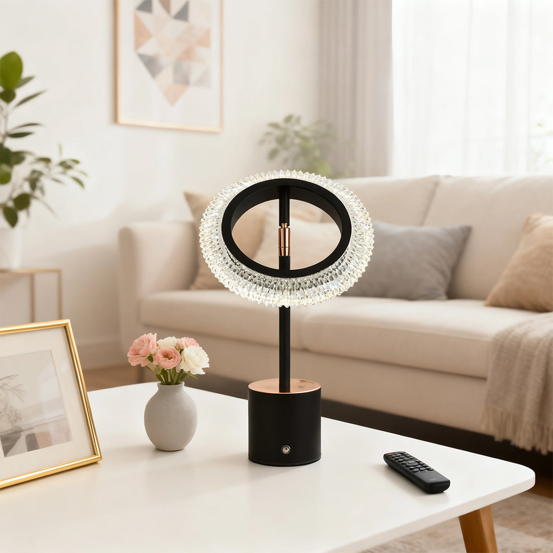 Minimalist White Ring Touch Table Lamp for Living Room Bedroom Decor