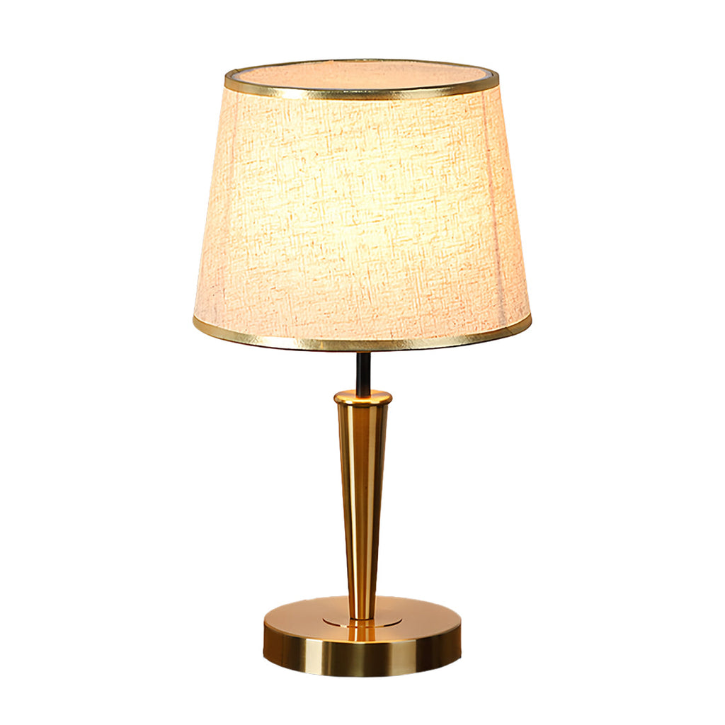 Elegant Modern Brass Table Lamp with Fabric Shade for Home Decor