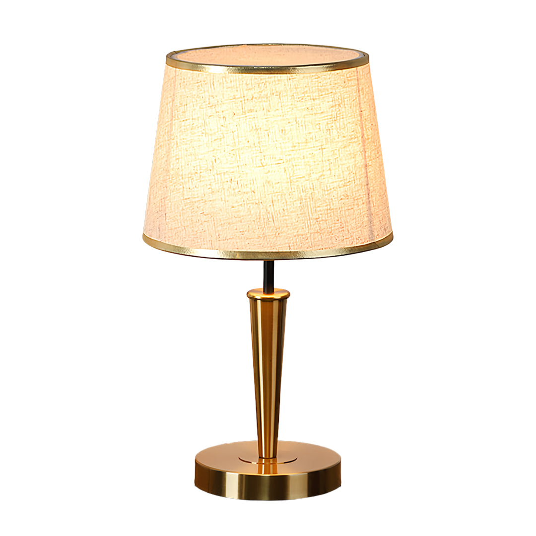 Elegant Modern Brass Table Lamp with Fabric Shade for Home Decor