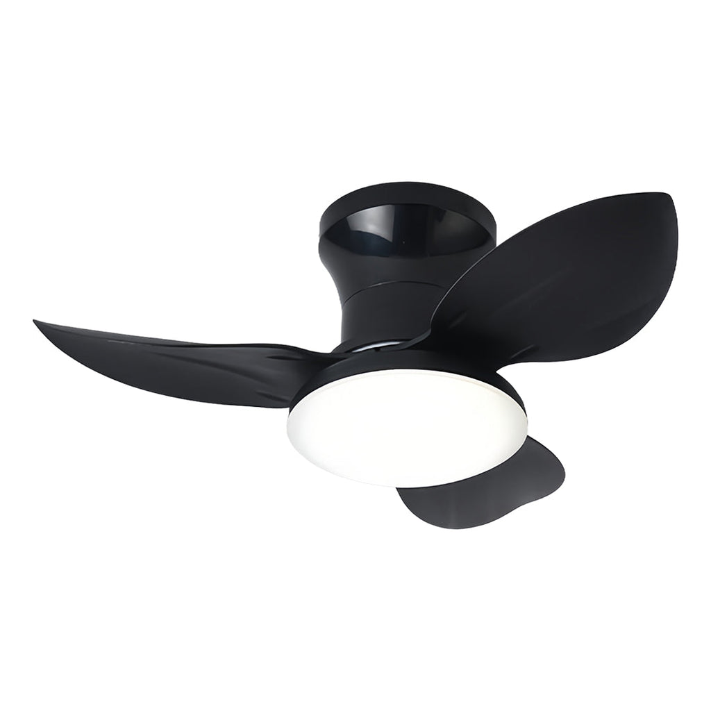 Modern White 3-Blade Ceiling Fan with Dimmer Light and Remote Control for Bedroom