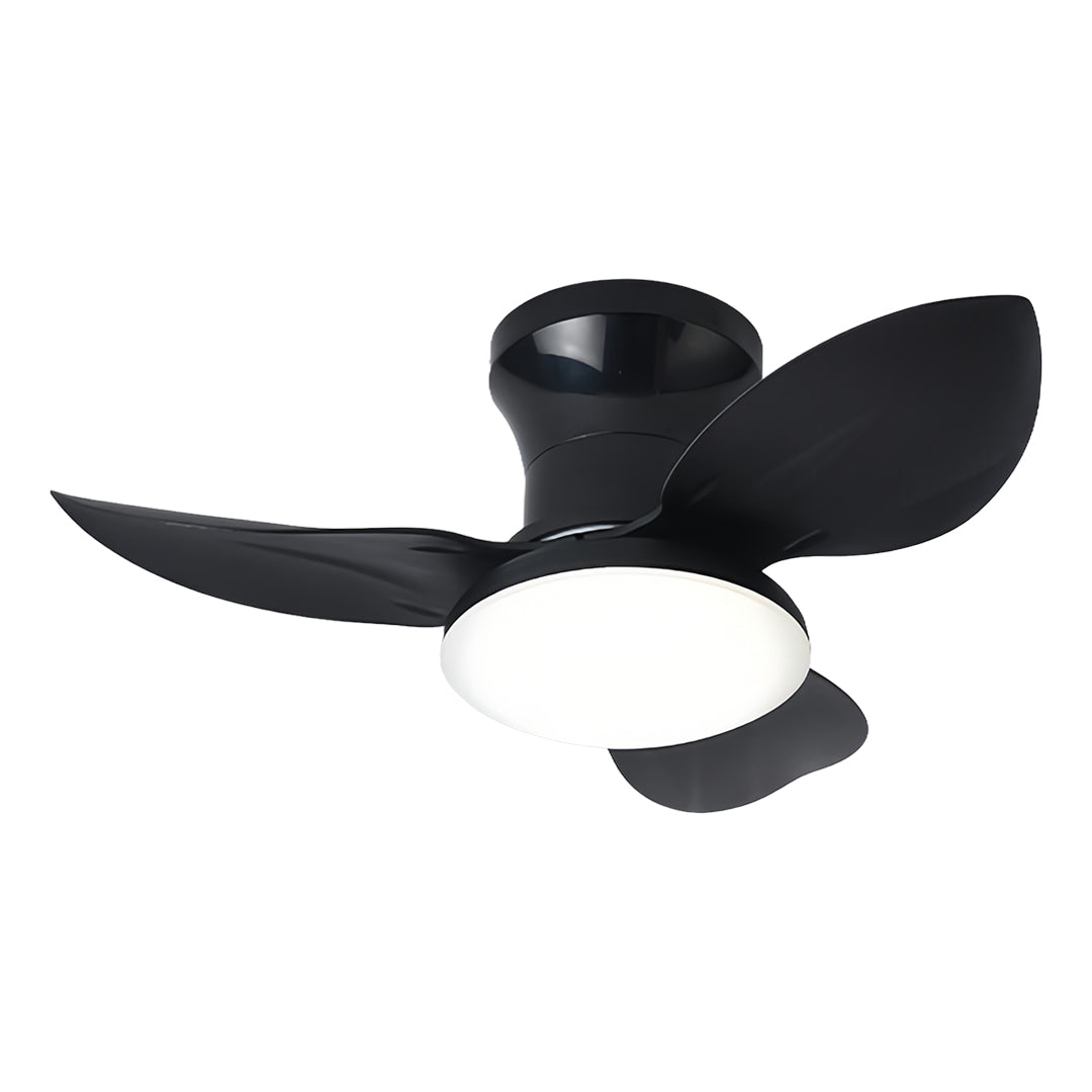 Modern White 3-Blade Ceiling Fan with Dimmer Light and Remote Control for Bedroom