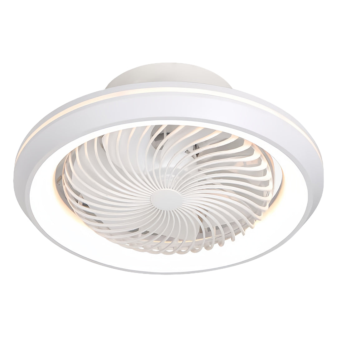 Sleek Modern White LED Ceiling Fan with Remote & Dimmable Lights for Living Room
