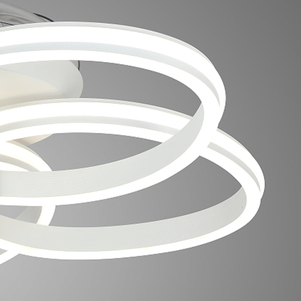 White Iron Art Ceiling Fan with Light for Modern Living Spaces