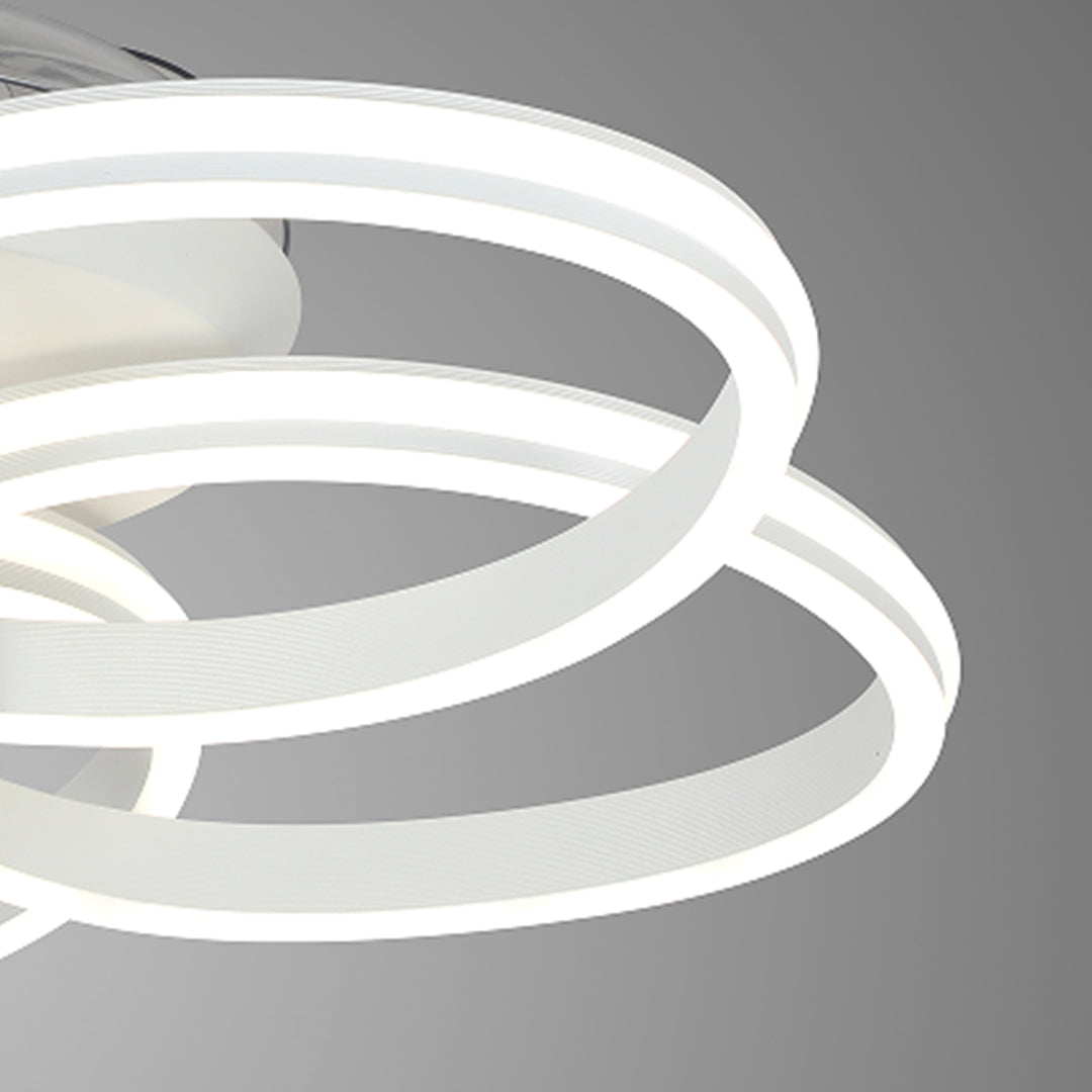White Iron Art Ceiling Fan with Light for Modern Living Spaces