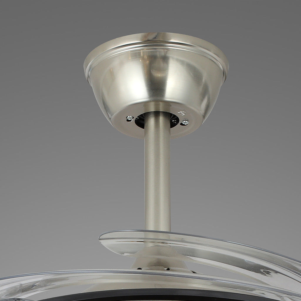 Luxury Nickel Crystal Ceiling Fan with Light Remote for Living Room