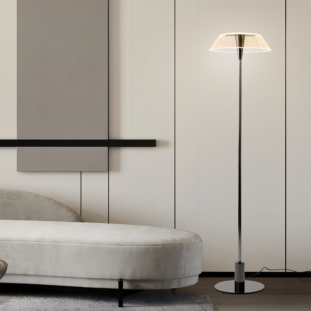Minimalist Slimline Black Metal Floor Lamp for Modern Living Room Decor