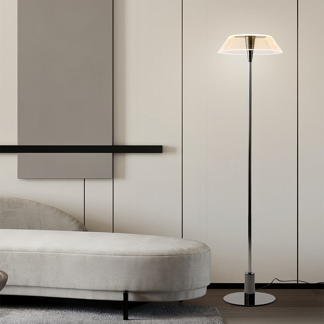 Minimalist Slimline Black Metal Floor Lamp for Modern Living Room Decor