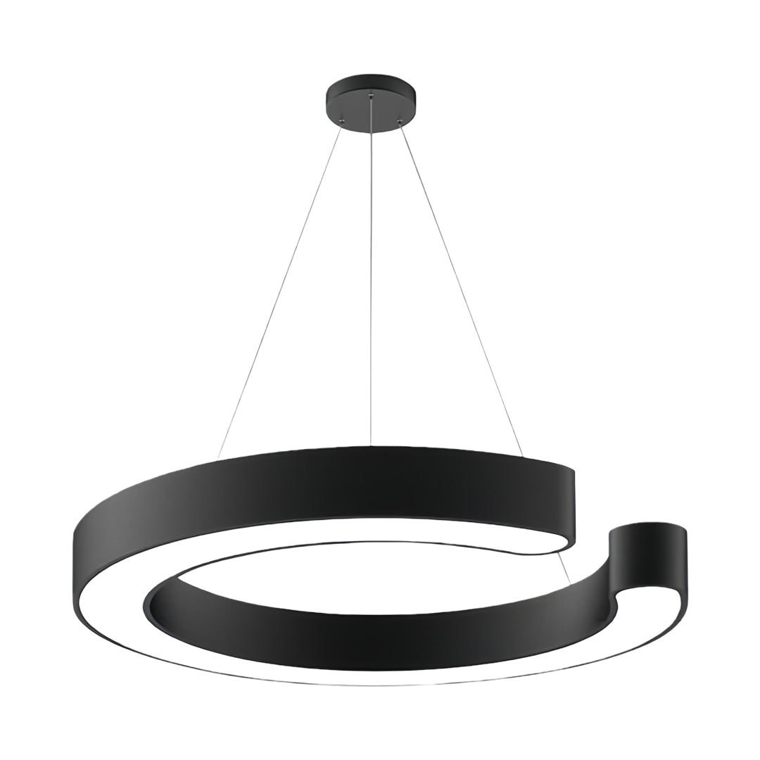 Contemporary Black Geometric Pendant Light - Iron & Acrylic Ceiling Fixture