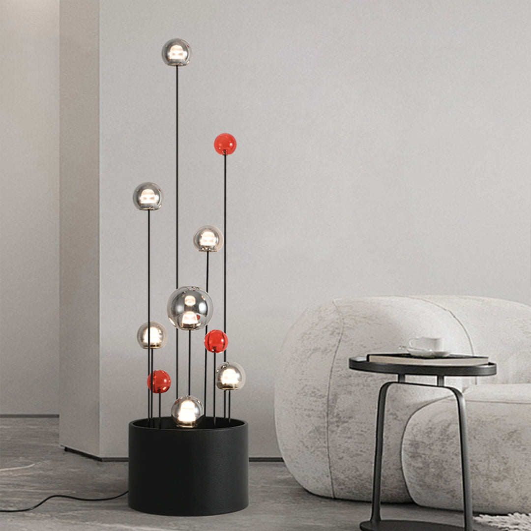 Nordic Minimalist Colored Glass Ball Floor Lamp for Living Room Decor